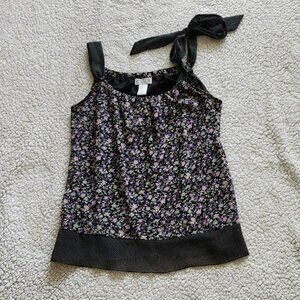 Trixxi Y2k Vintage ditsy floral polka dot blouse Sz S Cottage Core Boho Summer